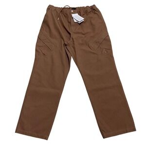 Jordan Standard Fit Cargo Pants Brown Elastic Waist Drawstring Men Sz L